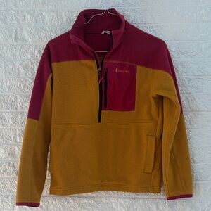 Cotopaxi Pink and Mustard Colorblock Hoodie